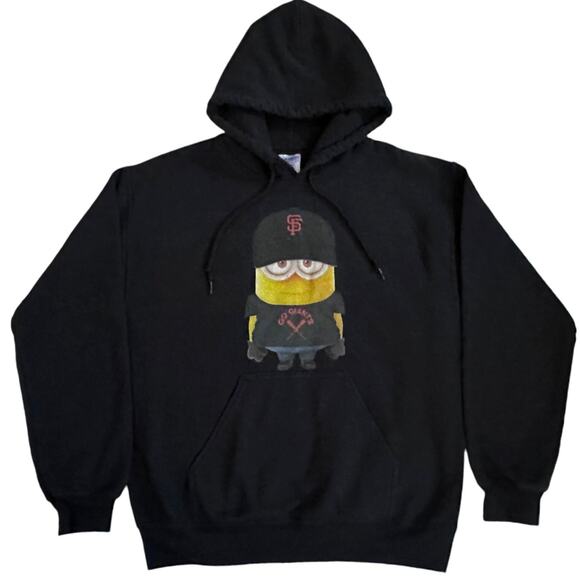 San Francisco SF Giants MLB MINION Hoodie Sweater Pullover Black Size Small Mens - Picture 10 of 10
